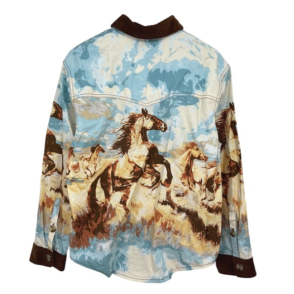 Urban Outfitters Horse Print Twill Chore Shacket Women’s Medium - Picture 2 of 15